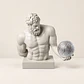 Busto Decorativo com Bola de Basquetebol – Cinzento Claro - Thumbnail 1