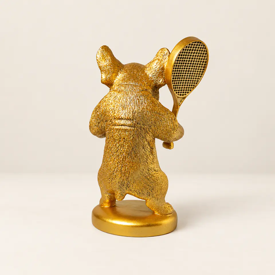 Figura Decorativa Bulldog Jogador de Ténis 3