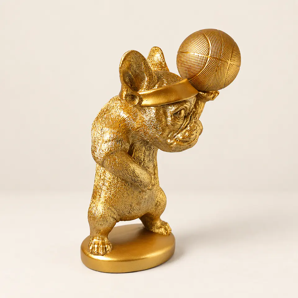 Figura Decorativa Bulldog Jogador de Basquetebol 2