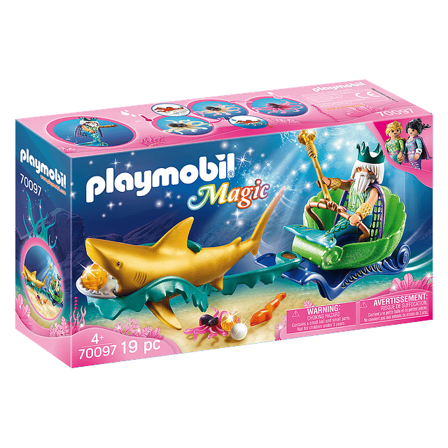 Playmobil Rey Del Mar Con Carruaje De Tiburón