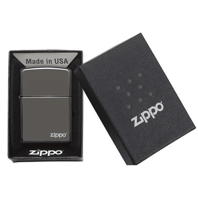 Encendedor Zippo Negro metalizado con logo