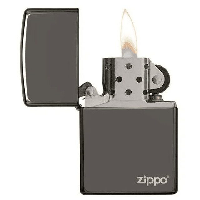 Encendedor Zippo Negro metalizado con logo