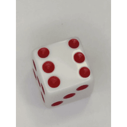 Juego de Mesa Dados Blancos Con Pepitas Rojas