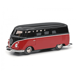 Carro Colección de Cuerda Micro Racer Vw T1 Bus, Brown-Red
