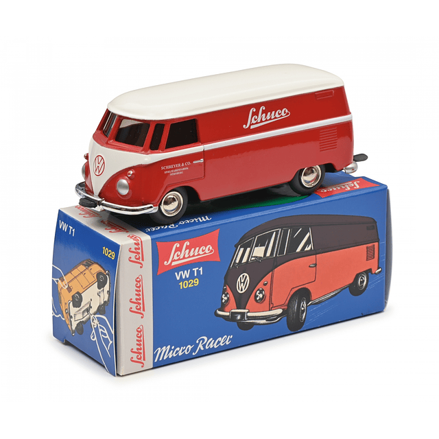 Carro Colección De Cuerda Micro Racer Vw T1 Box Van Red