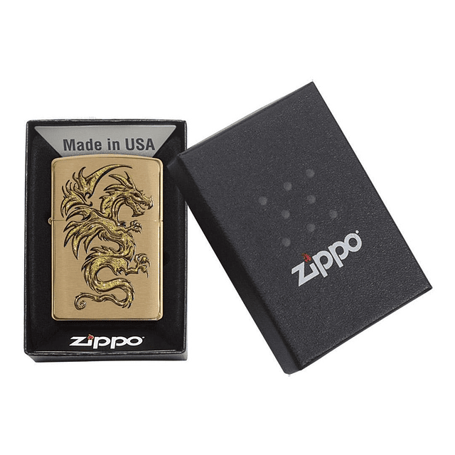 Encendedor Zippo Dragon Dorado Cepillado