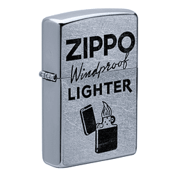 Encendedor Zippo "Windproof" Diseño Prueba De Viento Cromado 