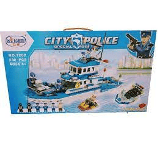  Armatodo Barco Policia Tipo Lego