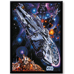 Imán Poster Nave Alcón Milenario Star Wars /  Star Wars Millenium Falcon Retro Poster Flat Magnet