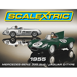 Carros Pista Set Le Mans 1955  Mercedes/Jaguar 1/32