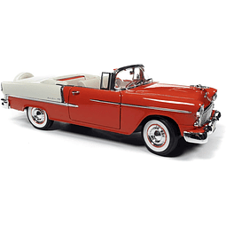 Vehículo colección 1955 Chevy Bel Air Convertible R/W 1/18