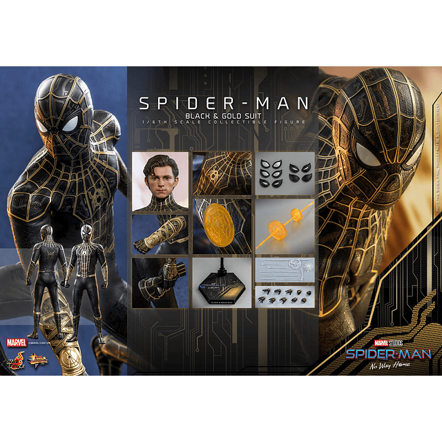 Figura Colección  Spider-Man Black & Gold Suit 1/6