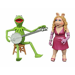 Figura Colección  Set Kermit And Miss Piggy Muppets B
