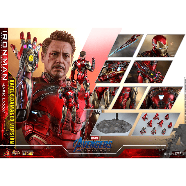 Figura Colección  Iron Man Mark Lxxxv Battle Dama 1/6