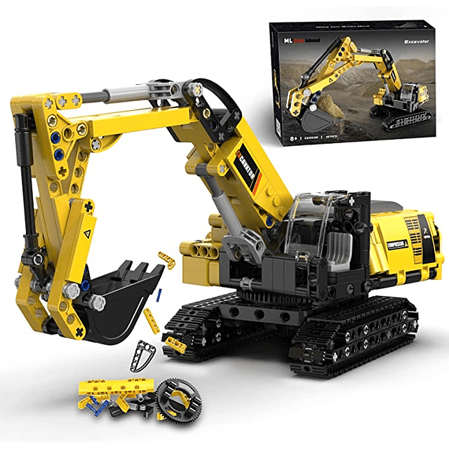 Kit Lego Mecano Construcción Excavadora Orugas Metal 359pcs