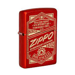 Enc Zippo Vintage Rojo Metalizado