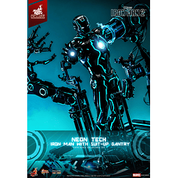 Figura Colección  Neon Tech Iron Man With Suit-Up Gan