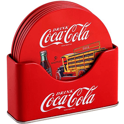  Juego De Posavasos De Coca-Cola De Cola de 6 piezas con soporte