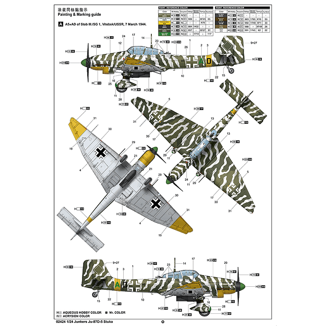 Para armar Junkers Ju-87D-5 Stuka 1/24