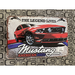  Placa Decorativa Mustang American B