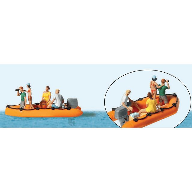 FAMILY IN A RUBBER DINGHY HO