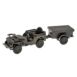  Herpa - 1/4-Ton General Purpose Truck (Jeep) & Covered Trailer - Roco Mini-Tanks - WWII United States & Allies - 