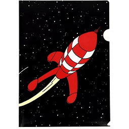 A4 Plastic Folder The Adventures of Tintin The Lunar Red Rocket 