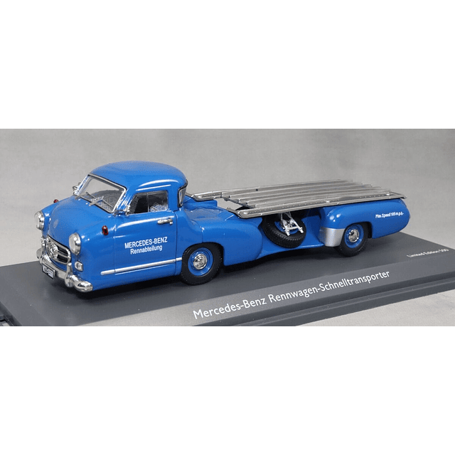 Carro Colección  MB Race Transporter Blue 1/43