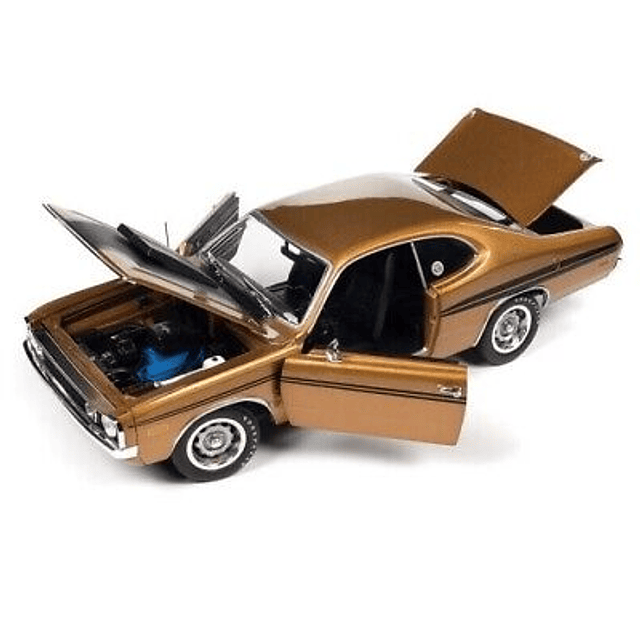 Carro Colección  1972 Dodge Demon GSS Supercharged Mr. Norms, Gold/Black - Auto World AMM1294 - 1/18 Scale Model Car