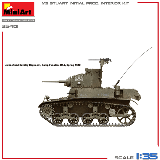 Para armar M3 Stuart Initial Prod Interior1/35