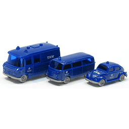 Carro Colección  set tres vehículos de emergencia THW escala N 1/160