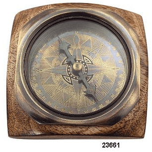  Brujula-Bronceymadera Anticaid9Cm