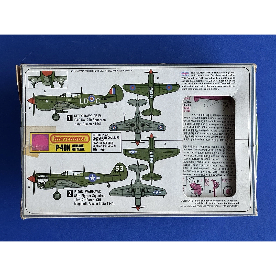 Avión Colección  P-40N Warhawk Kittyhawk1/72 3