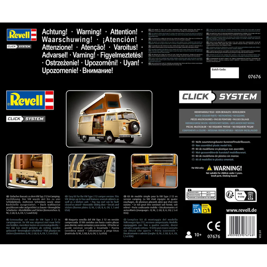 Vehículo para Armar Vw T2 Camper (Easy-Click) 1/24 16