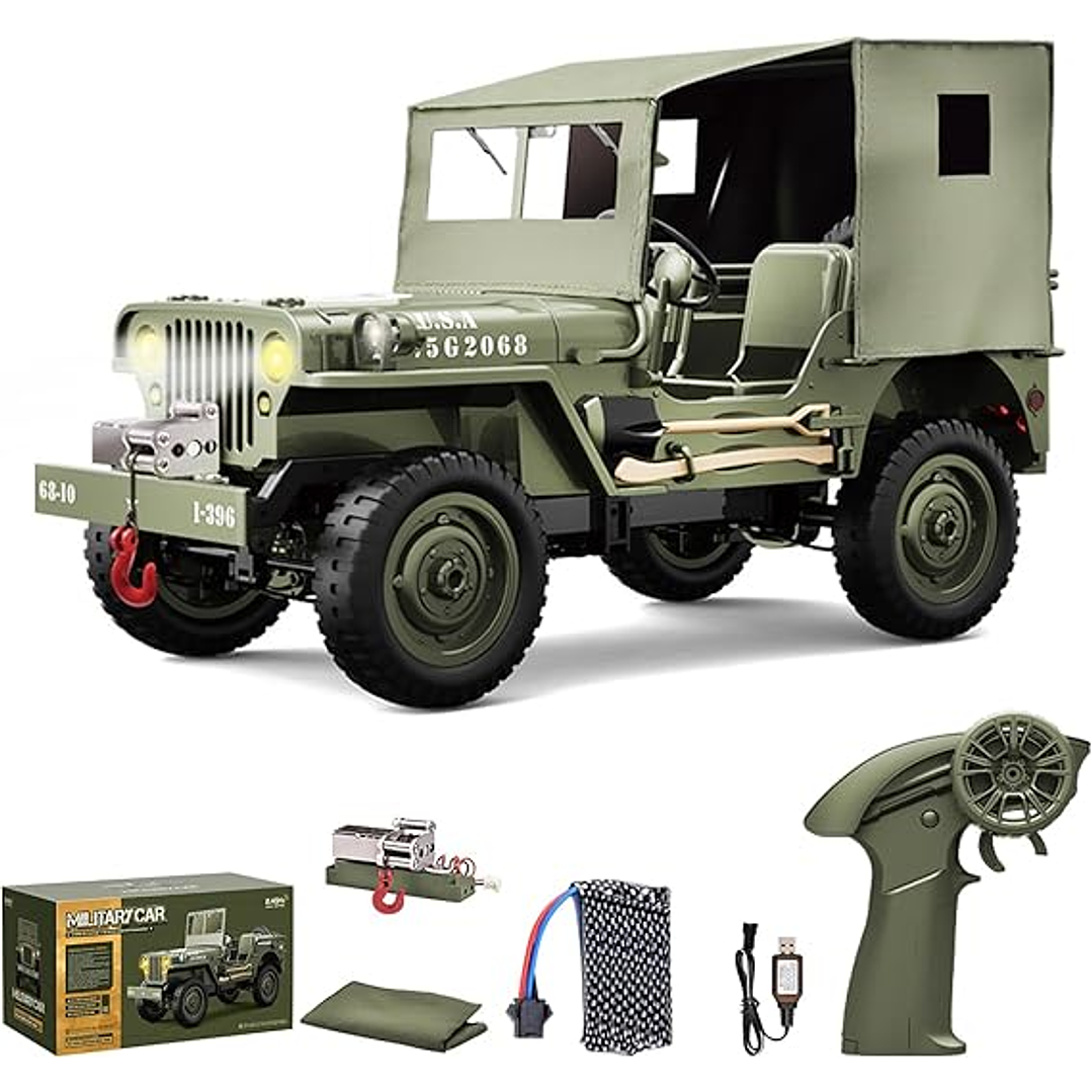 Vehículo  Crawlers a control remoto, escala 1:10 D888 Willys Military Jeep, 1