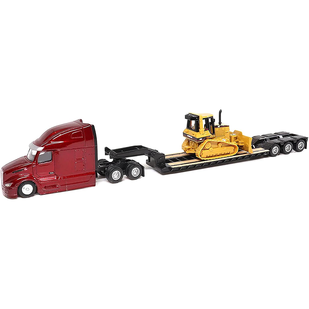  TRACTOR TÁNDEM PETERBILT 579 ULTRALOFT Y TOPADORA D5M 1/87 DE DIECAST MASTERS 84419- 2