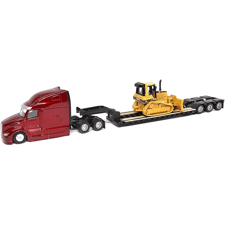  TRACTOR TÁNDEM PETERBILT 579 ULTRALOFT Y TOPADORA D5M 1/87 DE DIECAST MASTERS 84419- 2