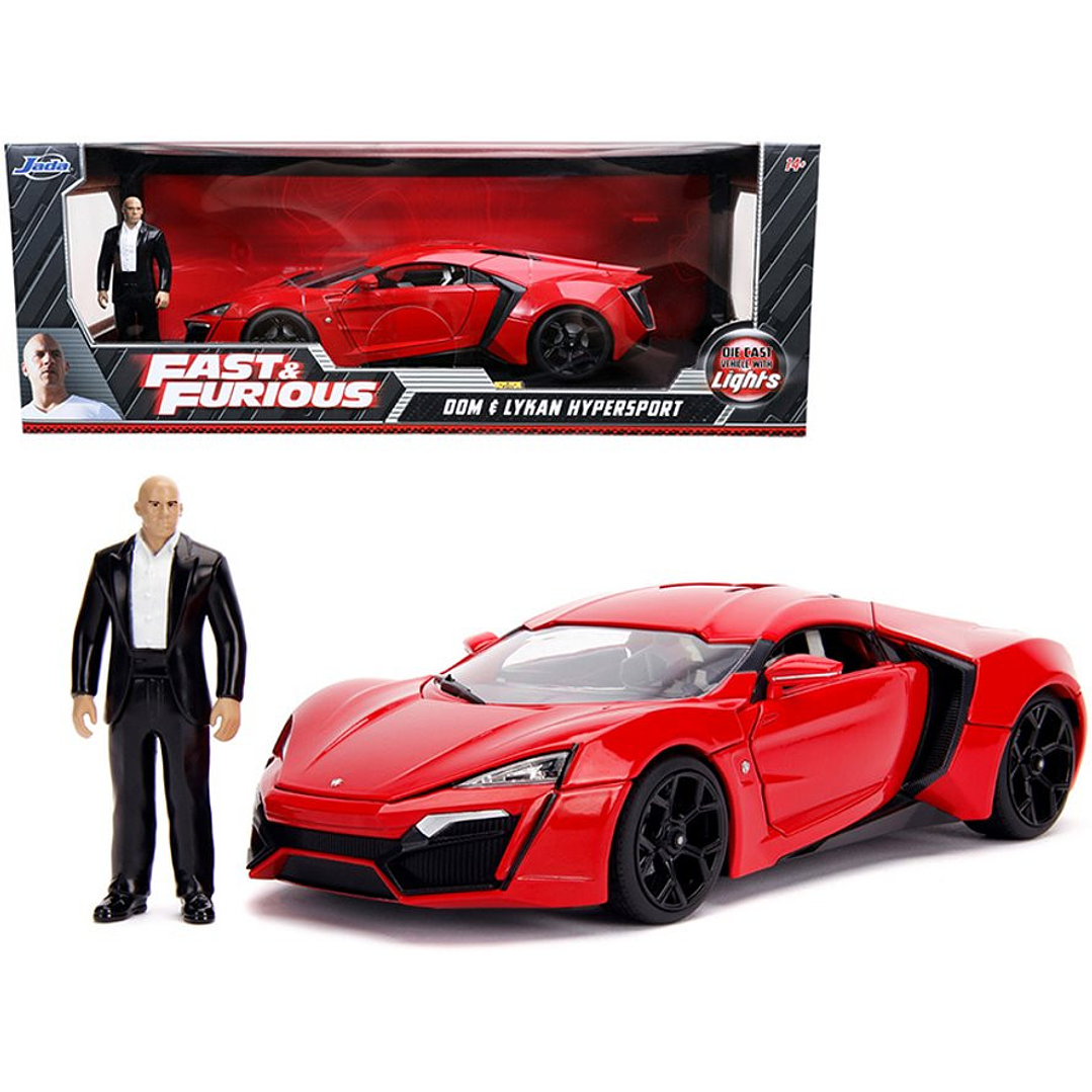 Carro Colección Lykan Hypersport con luces & y figura Toreto, Fast & Furious  1/18  1