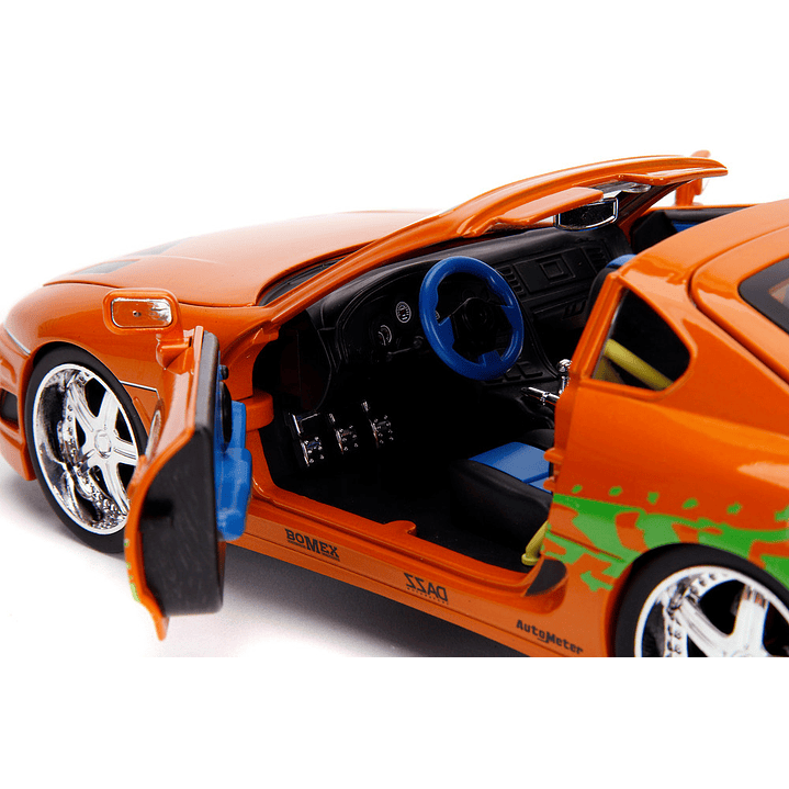 Carro Colección   1995 Toyota Supra w/Lights & Brian Figurine , Fast & Furious - Jada Toys 31139 - 1/18 Diecast Car 3