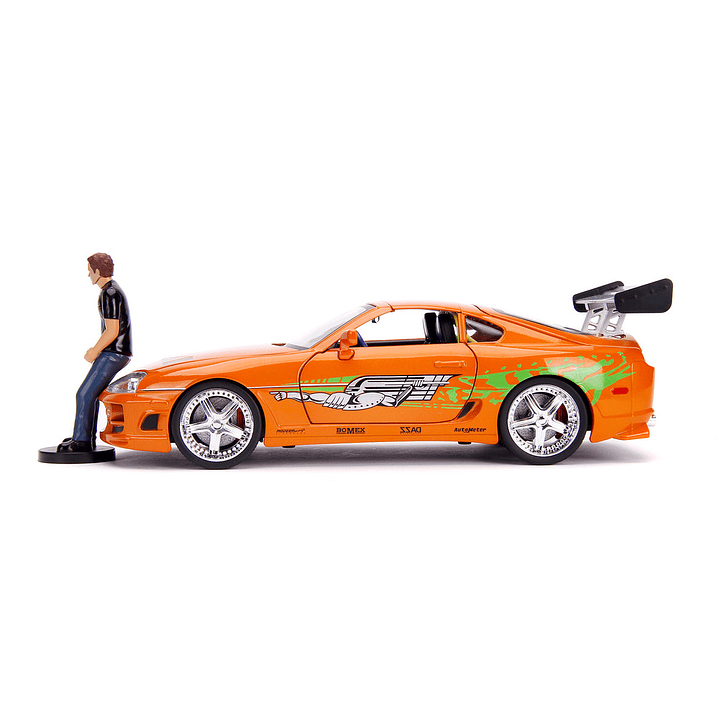 Carro Colección   1995 Toyota Supra w/Lights & Brian Figurine , Fast & Furious - Jada Toys 31139 - 1/18 Diecast Car 8