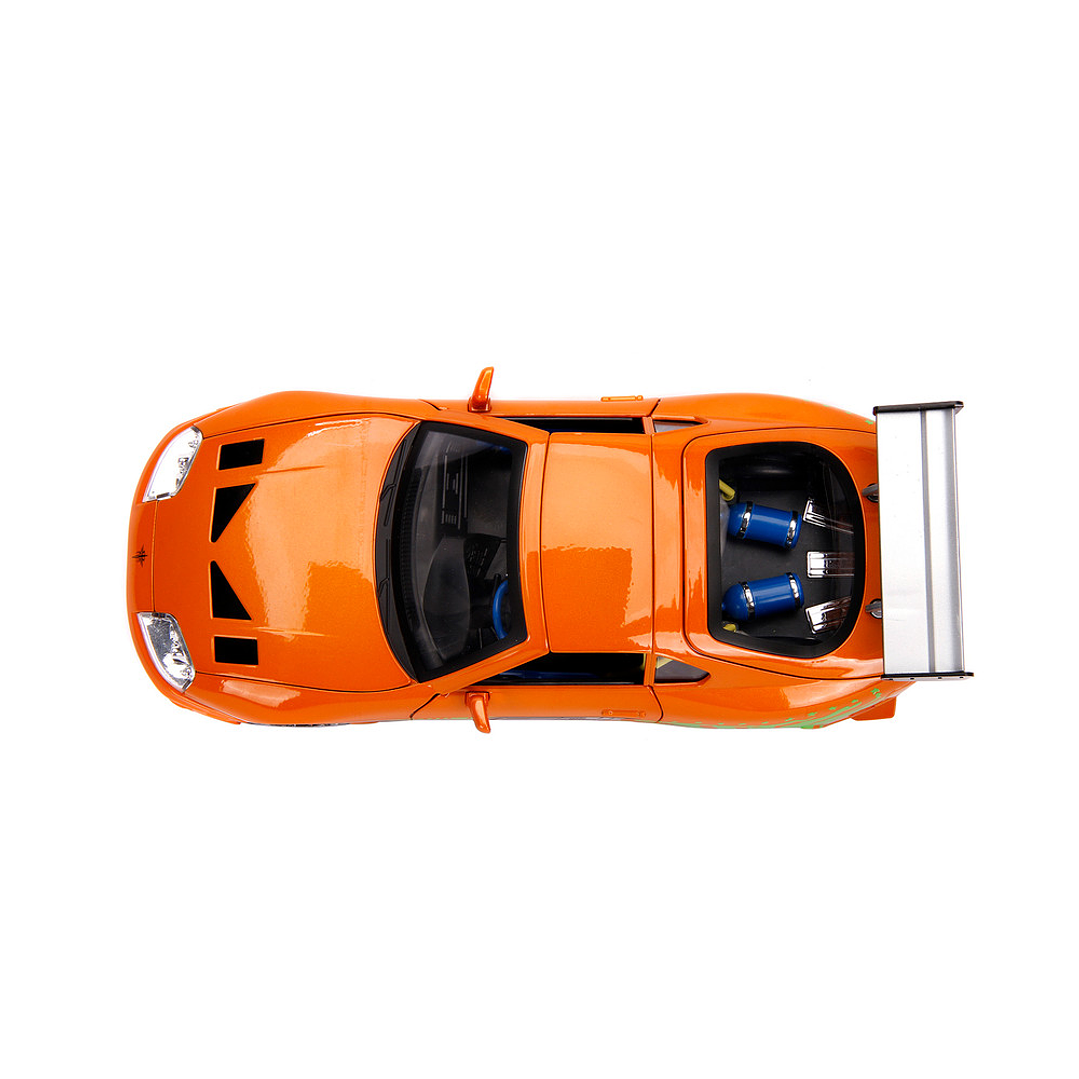 Carro Colección   1995 Toyota Supra w/Lights & Brian Figurine , Fast & Furious - Jada Toys 31139 - 1/18 Diecast Car 11