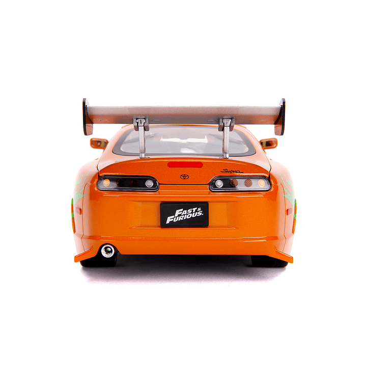 Carro Colección   1995 Toyota Supra w/Lights & Brian Figurine , Fast & Furious - Jada Toys 31139 - 1/18 Diecast Car 10