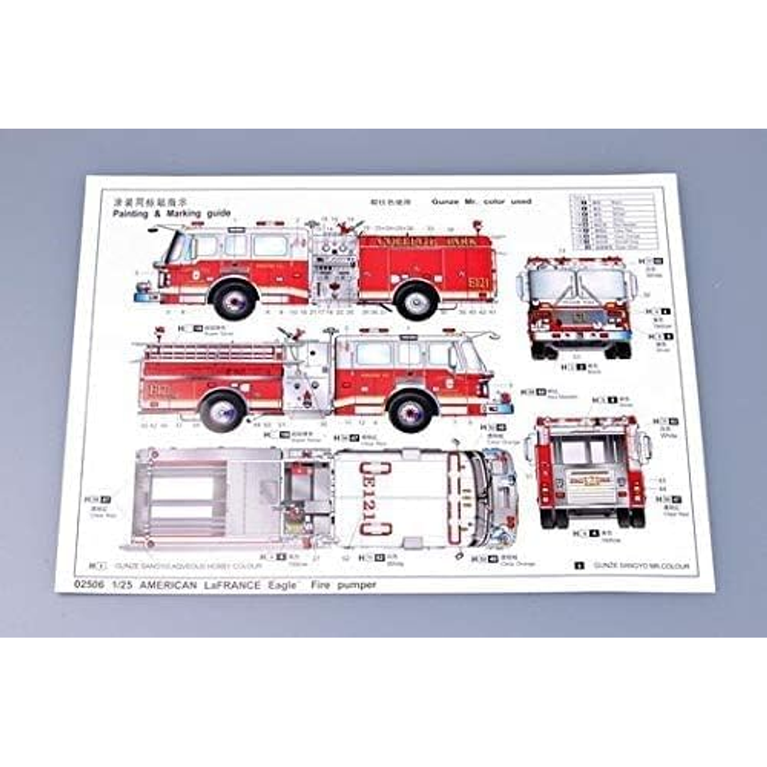 Vehículo para Armar Camion de bomberos American LaFrance Eagle 1/25 4