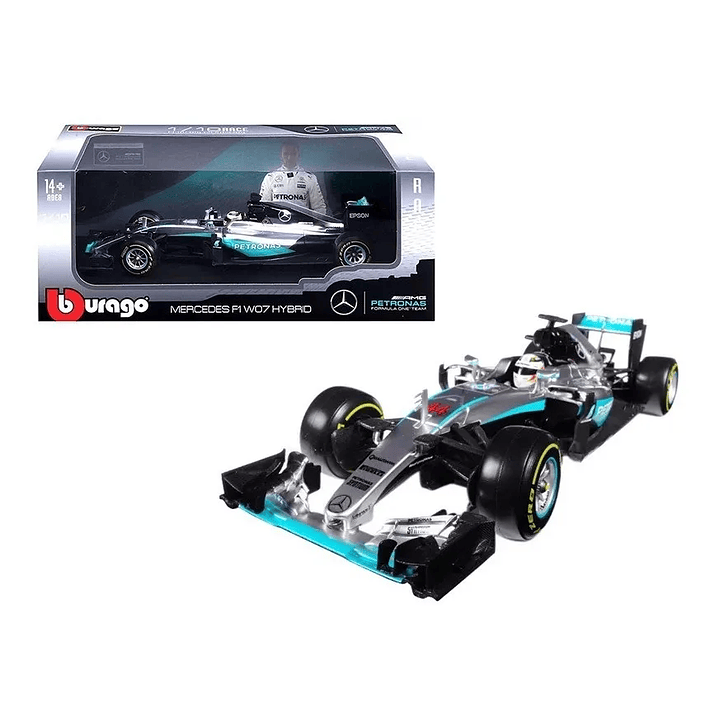 Carro Colección Mercedes F1 W07 Hybrid Lewis Hamilton Escala 1:18 Bburago 1