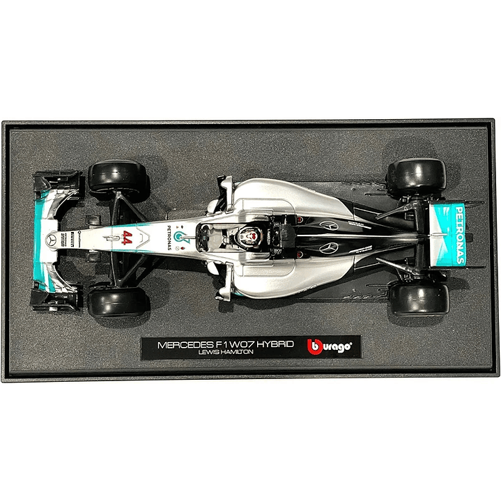 Carro Colección Mercedes F1 W07 Hybrid Lewis Hamilton Escala 1:18 Bburago 4