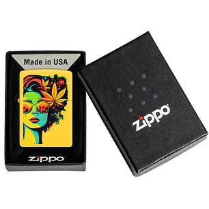  Enc Zippo Cannabis Mujer Amarillo