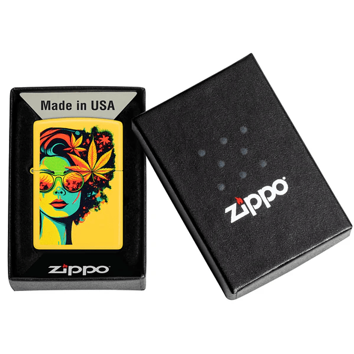  Enc Zippo Cannabis Mujer Amarillo 1