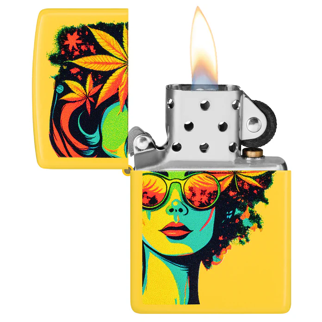  Enc Zippo Cannabis Mujer Amarillo 2