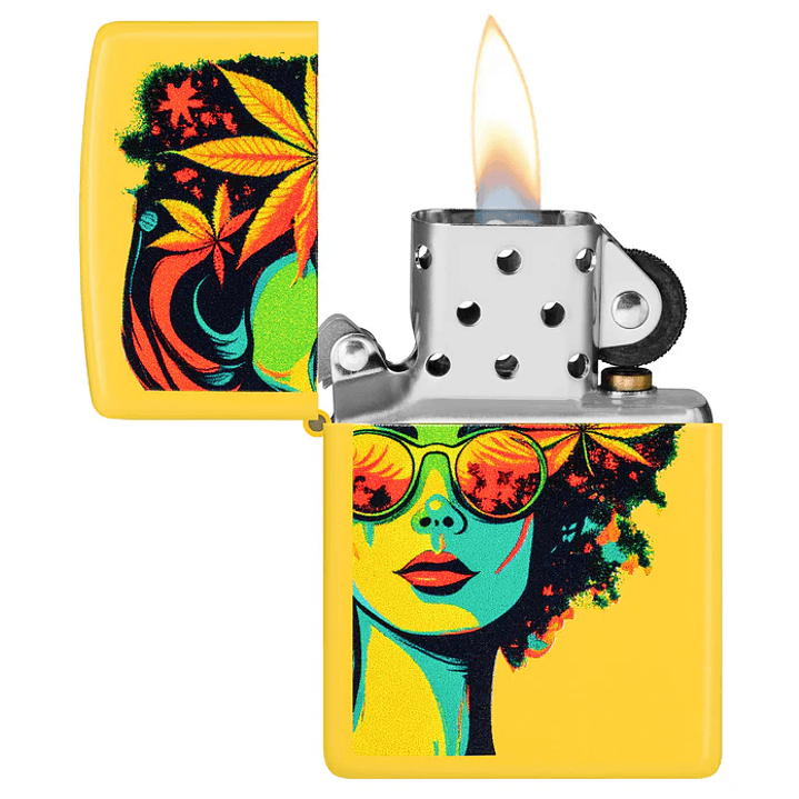 Enc Zippo Cannabis Mujer Amarillo 2