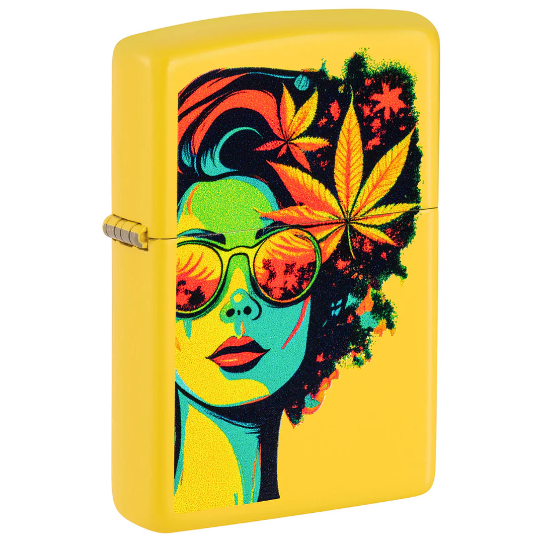  Enc Zippo Cannabis Mujer Amarillo 3